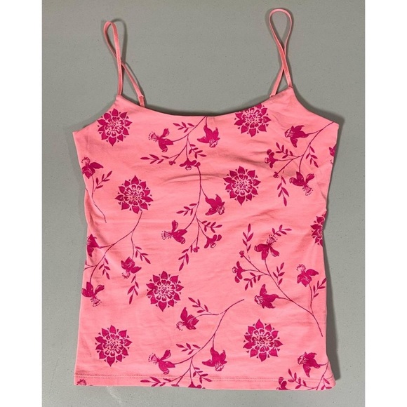 Gap Pink Floral Graphic Shelf-Bra Tank Top Cami Camisole Shirt Size S 🌸 #gap - Picture 2 of 5
